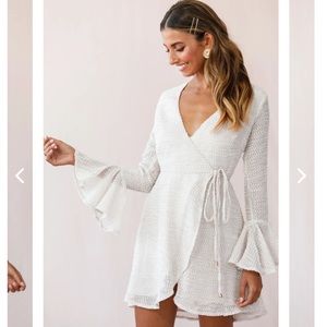 Selfie Leslie long sleeve wrap dress size S